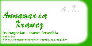 annamaria krancz business card