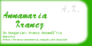 annamaria krancz business card